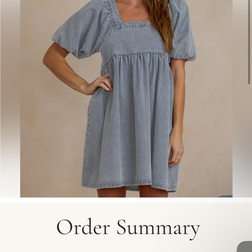 Rylee + Cru Gray Puff Sleeve Sundress